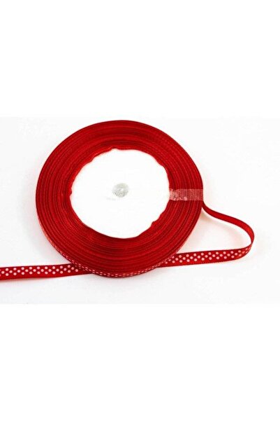OEM Satin Ribbon With Polka Dots 0.6cm/22m Red (Top Bottom Set of 3 pcs)