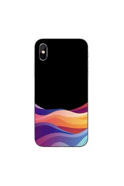 OEM Husa compatible with Apple iPhone XS Max Silicon Gel Tpu Model Neon Waves