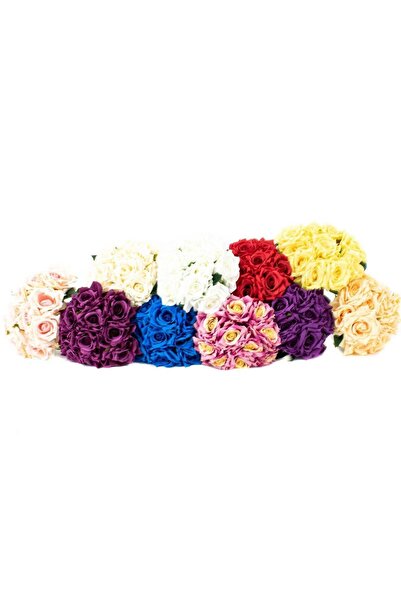 OEM Flori Artificiale Buchet 10 Trandafiri Legati Albastru