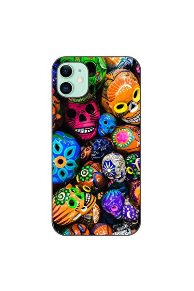 OEM Калъф, съвместим с Apple iPhone 11, силиконов гел TPU, с шарка на цветни ...