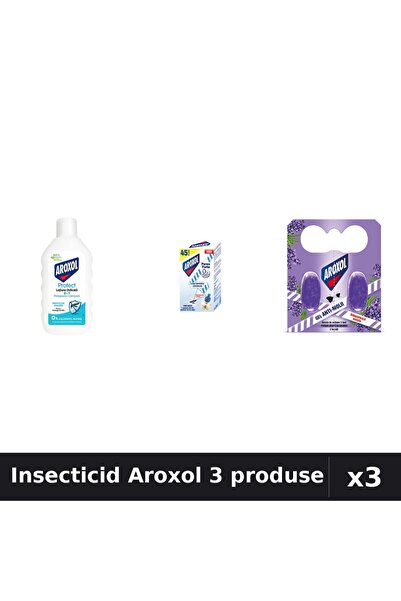Aroxol Set 3 Insecticid - Loțiune 200ml, Aparat Electric, Spirale - Protecție...