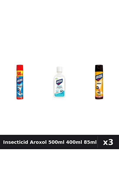 Aroxol Set 3 Insecticid 500ml + 400ml + Loțiune Repelent 85ml - Anti Insecte
