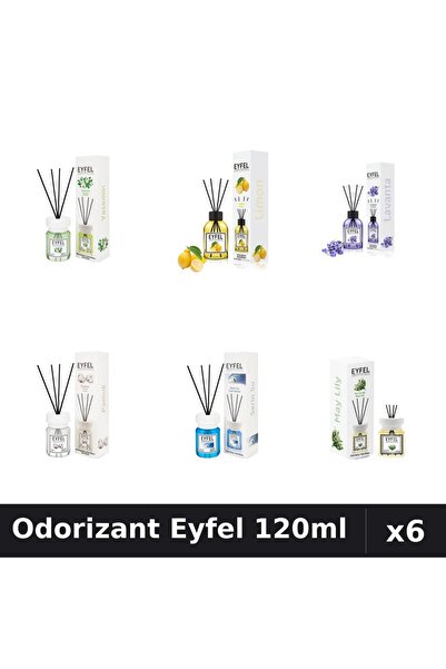 Eyfel Set 6 Odorizante Camera Betisoare - 6 Arome Asortate, 120ml Parfum