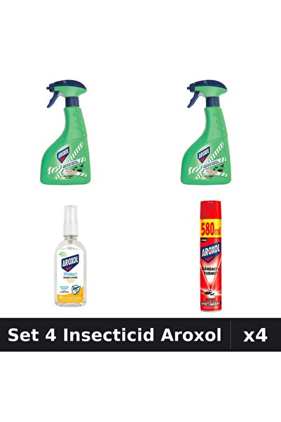 Aroxol Set 4 Produse Anti-Insecte - Loțiune Repelent Insecte Aroxol, Spray In...
