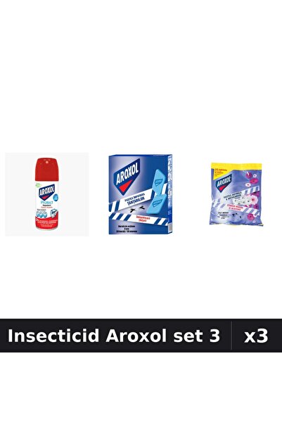 Aroxol Set 3 Insecticid - Spray 100ml + Pastile Anti-Insecte 50buc - Protecti...