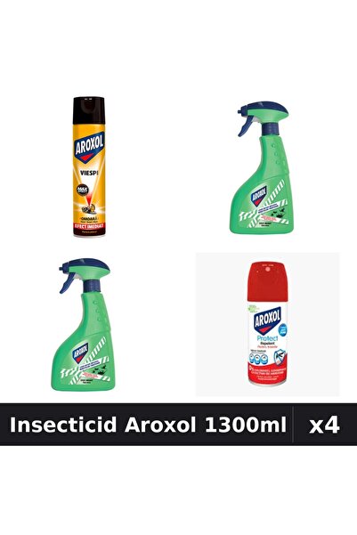 Aroxol Set 4 Spray Insecticid 1300ml - Anti Gandaci, Tantari, Muste - Protectie