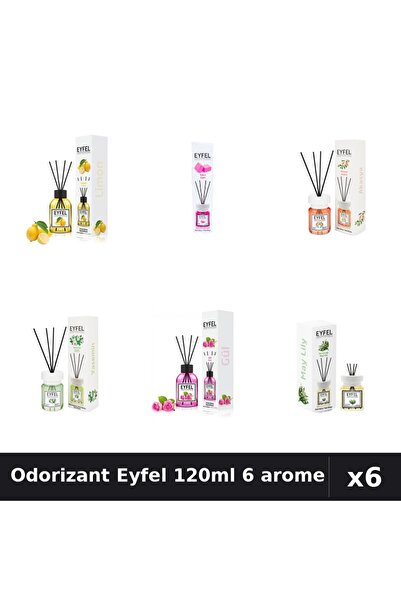Eyfel Set 6 Odorizante Camera Betisoare 120ml - 6 Arome: Lamaie, Bubble Gum, ...