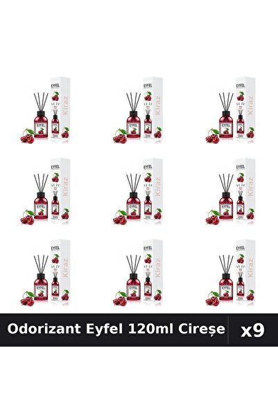 Eyfel Pachet 9 Odorizant Camera Betisoare Cireșe - 120ml Parfum Intens