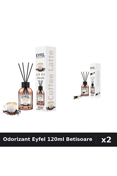 Eyfel Set 2 Odorizante Camera cu Betisoare 120ml - Cafea, Vanilie