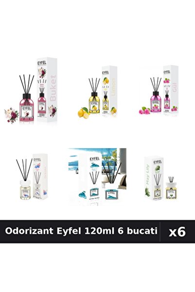 Eyfel Set 6 Odorizante Camera Betisoare 120ml - 6 Arome: Bouquet, Lamaie, Tra...