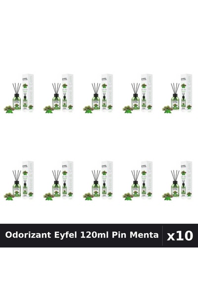 Eyfel Set 10 Odorizant Camera Betisoare Pin Si Menta 120ml - Parfum Intens