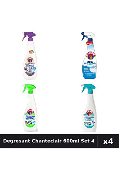Chanteclair Set 4 Degresant Universal 600ml - Mosc Alb, Lămâie, Anti-Miros, A...