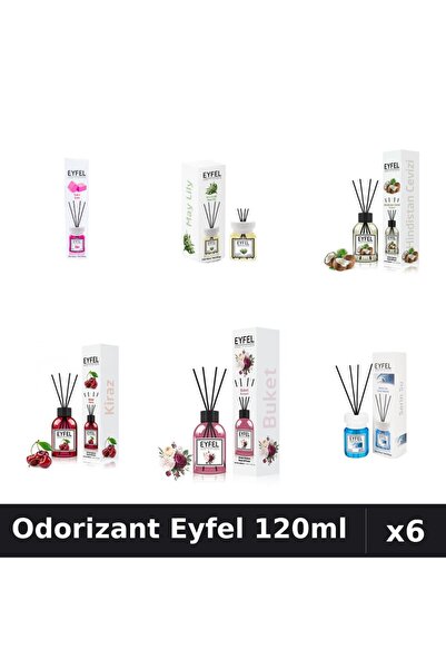 Eyfel Set 6 Odorizante Camera Betisoare - 6 Arome Asortate, 120ml Parfum