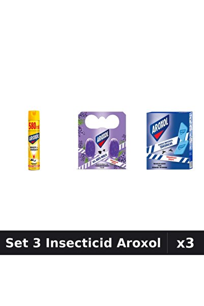 Aroxol Set 3 Produse Anti-Insecte - Pastile/Spirale Anti-Insecte Aroxol, Spra...