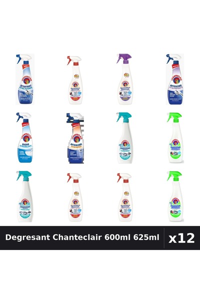 Chanteclair Set 12 Degresant Universal 600ml-625ml - 8 Arome, Anticalcar, Det...