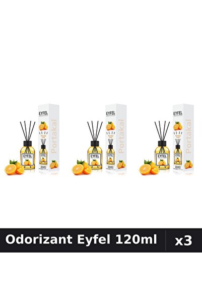 Eyfel Set 3 Odorizant Cameră cu Betisoare Portocală 120ml - Parfum Intens