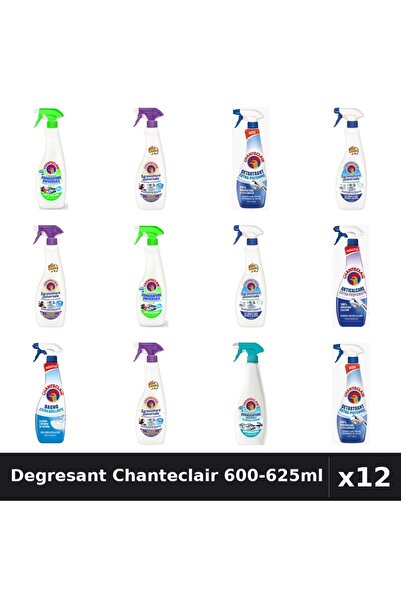 Chanteclair Set 12 Degresant Universal 600-625ml - 8 Arome, Detartrant, Antic...