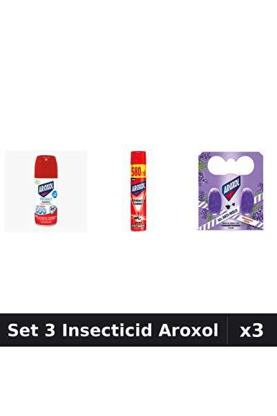 Aroxol Set 3 Produse Anti-Insecte - Pastile/Spirale Anti-Insecte Aroxol, Spra...