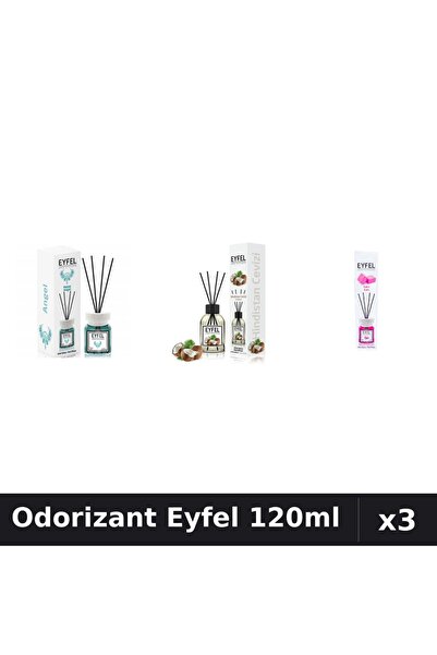 Eyfel Set 3 Odorizant Camera Betisoare 120ml - Angel, Nuca Cocos, Bubble Gum