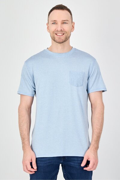 Swiss Alps Men Crew Neck Short Sleeve Heather T-Shirt, Heather Blue