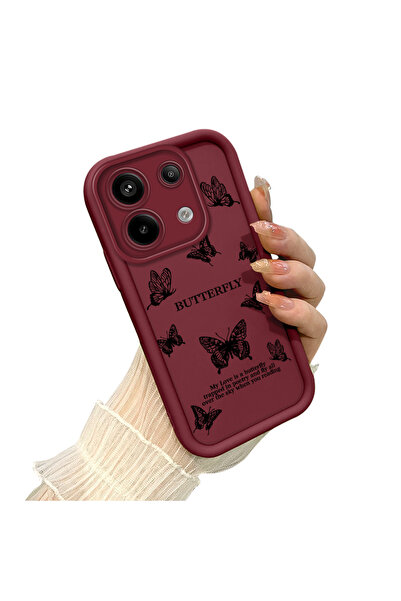 PATTERNOVA Redmi Note 13 Pro 5G Uyumlu Yüksek Kaliteli Kurdele Sade Kılıf, Fe...