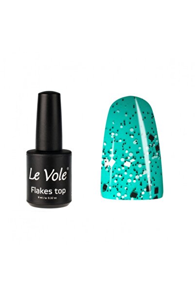 Le Volente Top coat pentru unghii, 9 ml, Le Vole Flakes Top