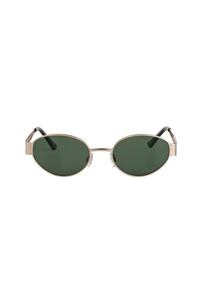 OEM Ochelari de Soare Femei cu Rama Aurie Metalica, Lentile Verzi, Stil Fashion