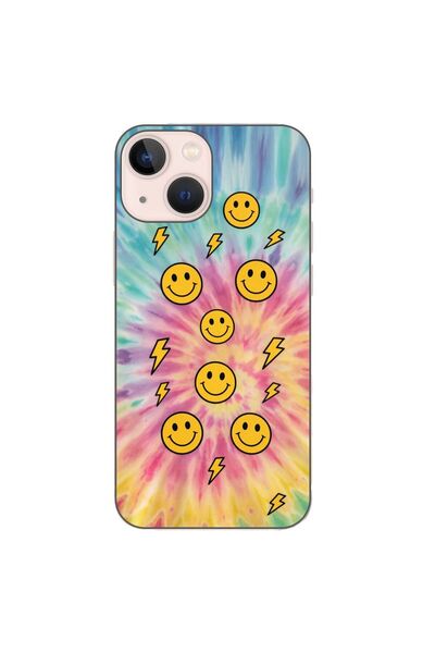 OEM Husa compatibila cu Apple iPhone 13 Mini Silicon Gel Tpu Model Retro Smil...