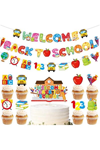 Arabest Back to School Decorations Set,Welcome Banner,Raise Flags,Insert Card...