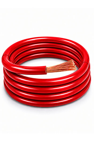 ERIMTI AKÜ BAĞLANTI GÜÇ KABLOSU 16MM 5AWG BAKIR KABLO KIRMIZI 1 METRE