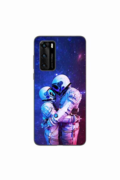 OEM Case compatible with Huawei P40 Silicone Gel Tpu Model Astronauts Couple