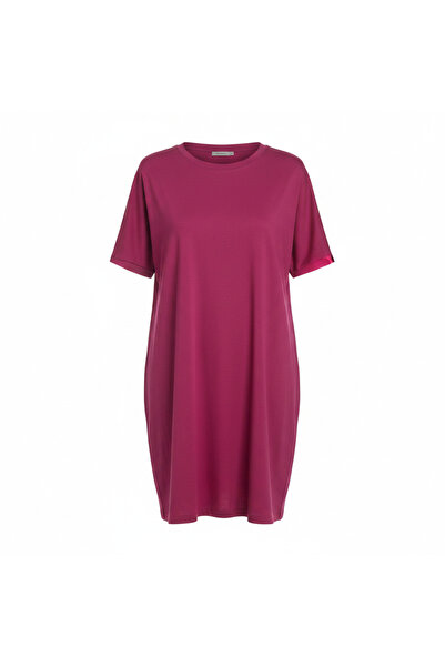 esmara Women's Magenta Cotton T-Shirt with Side Slits