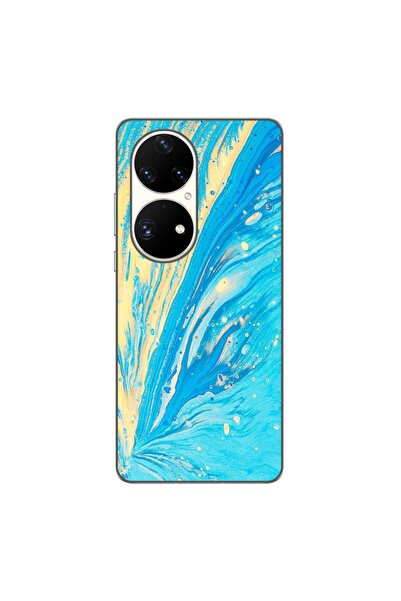 OEM Θήκη συμβατή με Huawei P50 Pro Σιλικόνης Gel TPU Μοντέλο Aqua Bloom