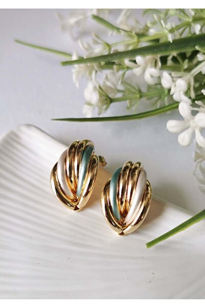 Halley Concept Spiral Ring Steel Earrings 2.5X1.5 cm – Ice Blue