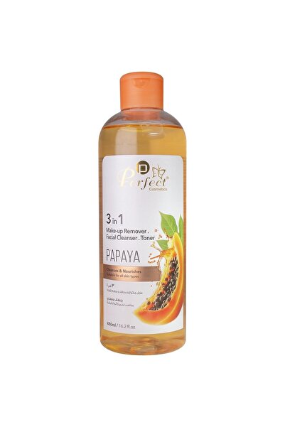 Perfect Cosmetics مزيل مكياج مثالي 3 في 1، منظف للوجه وتونر بخلاصة البابايا 4...