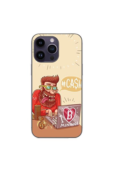 OEM Husa compatibila cu Apple iPhone 14 Pro Max Silicon Gel Tpu Model BTC Mining