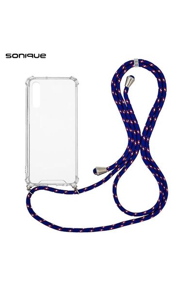 Sonique Θήκη Σιλικόνης με Κορδόνι Armor Clear Huawei P20 Pro Rainbow Μπλε