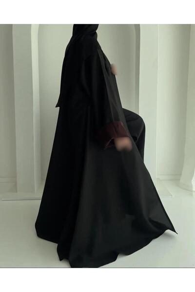 Rosana Mavera Abaya, with Burgundy Sleeves Design
