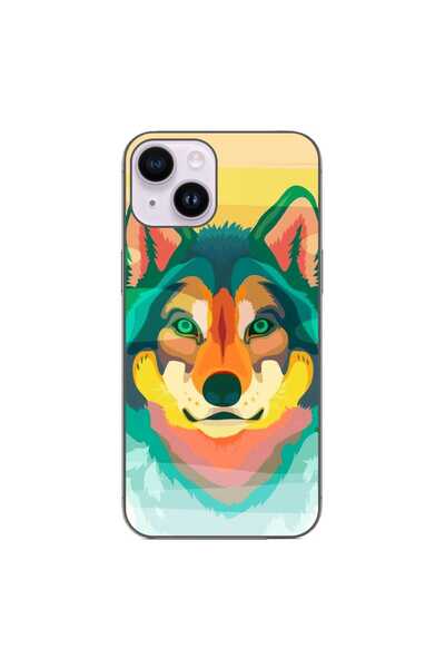 OEM Husa compatibila cu Apple iPhone 14 Silicon Gel Tpu Model Desen Lup