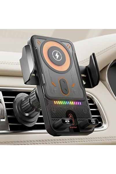 Auto Family FZE حامل هاتف لاسلكي للسيارة مع شاحن، دوران 360 درجة °   حامل هات...