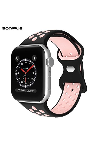Sonique Λουράκι Σιλικόνης Sport για Apple Watch (42/44/45/49MM) Μαύρο / Ροζ