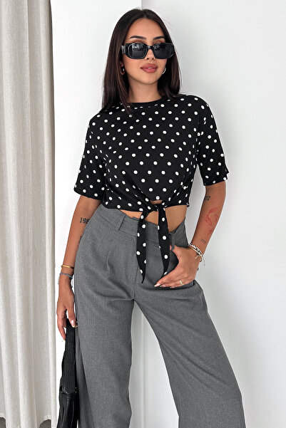 Noa&Noa Paris Mood bluza sa šnurima i točkastim detaljima