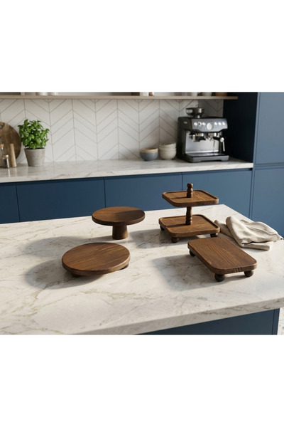 Wood Atölye Ahşap Deluxe sunum ve çeyiz seti 4 lü set