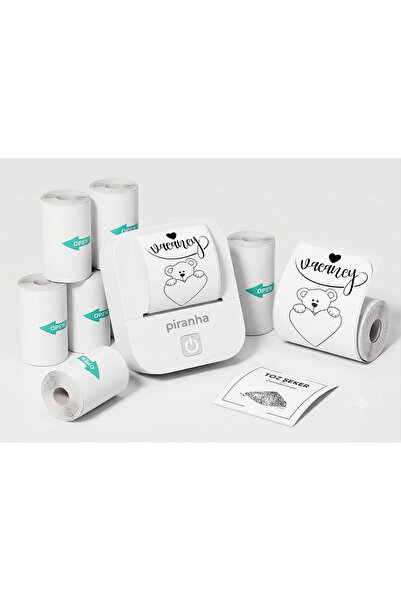 NorthAK Piranha Mini Yazıcı Rulosu Yapışkanlı Sticker 10 Adet