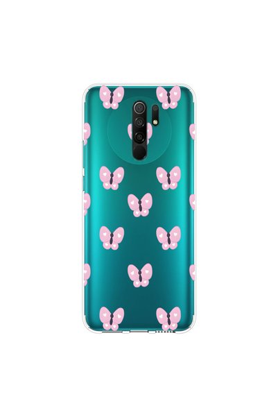 PPKin Redmi 9 Compatible Butterfly 2 Design Transparent Case