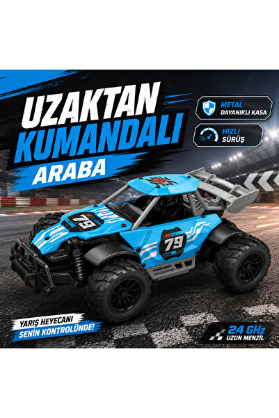 dude Metal Kasa 1:22 Ölçek Uzaktan Kumandalı Yarış Arabası – 2.4 GHz Uzun Men...