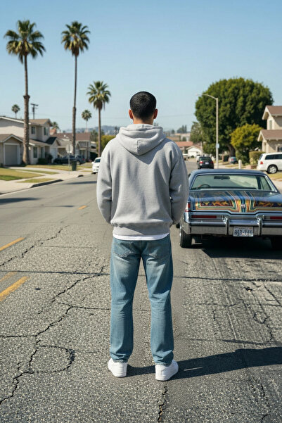 Runades 3 Iplık Erkek Fermuarlı Kapşonlu Sweatshirt Hırka