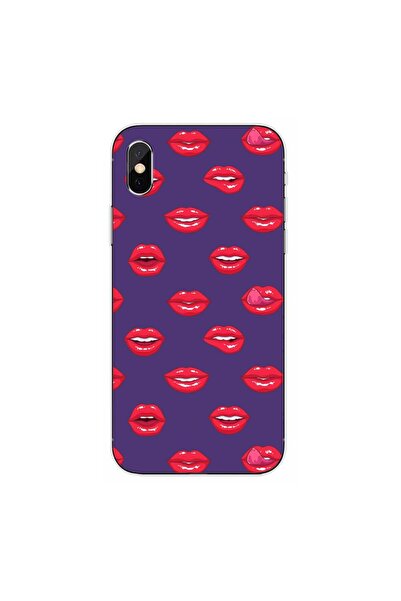 OEM Husa compatibila cu Apple iPhone XS Max Silicon Gel Tpu Model Buze Pattern