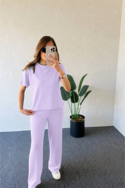 YAKAMEL Modal Kumaş Kısa Kollu T-Shirt & Pantolon Takımı