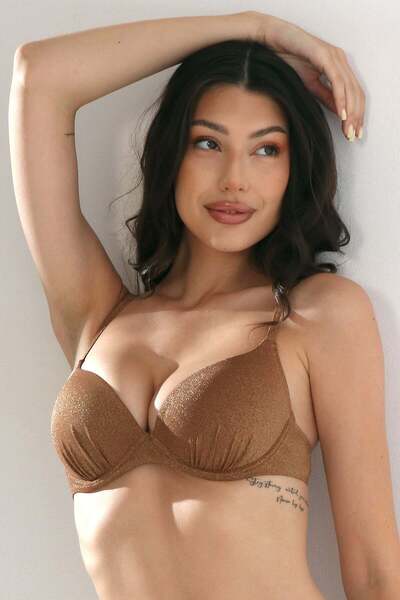 Piera Classic low-cut brown swim bra SCILLA DR729